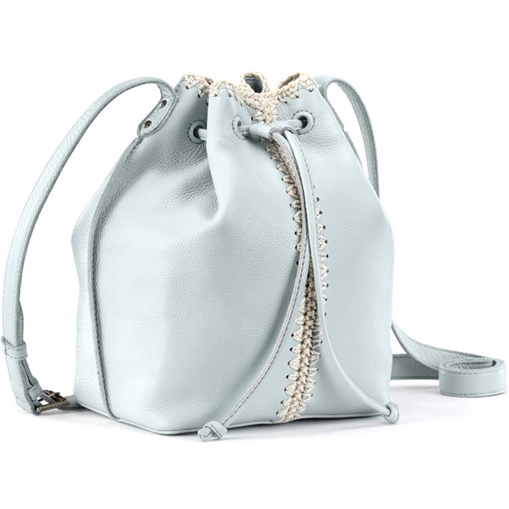 NWT The Sak Chambray Ivy Leather Drawstring Bucket Handbag - Picture 2 of 4